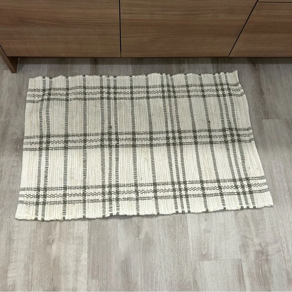 Hearth and hand w magnolia cotton wool target area rug 2x3 feet plaid handmade